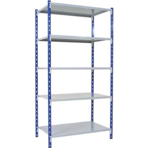 Universal-Steckregal, Grundfeld, 5 Stahlblechböden, Traglast 125 kg, B 1000 x H 2000 x T 300 mm