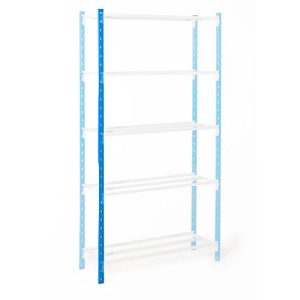 Universal-Steckregal, Stützen, mit Kunststofffüßen, H 1750 mm, himmelblau