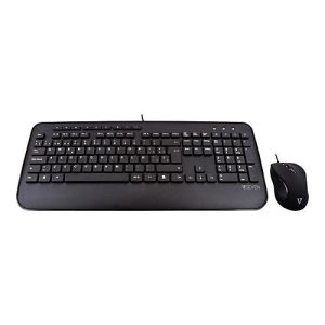V7 CKU300ES – Tastatur-und-Maus-Set – USB – QWERTY – Spanisch – Schwarz