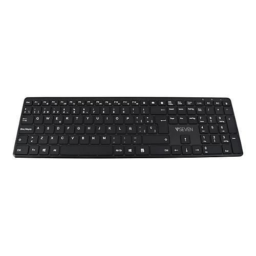 V7 KW550ESBT - Tastatur - Bluetooth, 2.4 GHz - QWERTY - Spanisch - Schwarz