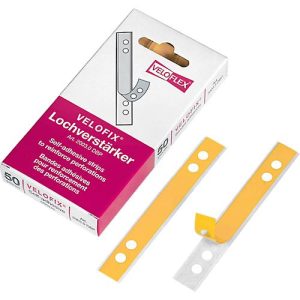 VELOFLEX Lochverstärker, PVC, selbstklebend, 50 Stück, glasklar