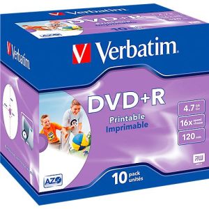 Verbatim® DVD+R, bis 16fach, 4,7 GB/120 min, 10 JewelCases
