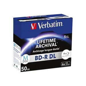 Verbatim M-Disc – 5 x BD-R DL – 50 GB 6x – mattsilber – Jewel Case (Schachtel)