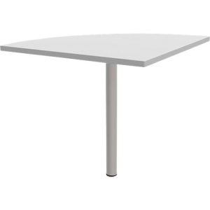 Verkettungsplatte 90° BARI, Stützfuß, 1/4 Kreis, B 800 x T 800 x H 620-820 mm, hellgrau
