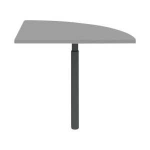 Verkettungsplatte 90° BARI, Stützfuß, 1/4 Kreis, B 800 x T 800 x H 620-820 mm, mittelgrau