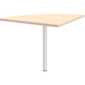 Verkettungsplatte 90° BARI, Stützfuß, Form B, B 800 x T 800 x H 680-820 mm, Ahorn-Dekor