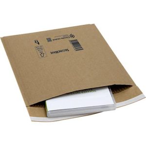 Versandtaschen SecureWave von MD Securepack®, Papierpolsterung, Haftklebung, 100 % FSC®-Recyclingpapier, Format A/0, 125 x 170 mm, 150 Stück