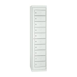 Wäscheschrank, abschließbar, mit 10 Fächern, Höhe 1800 mm, lichtgrau/lichtgrau