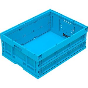 WALTHER Euro-Faltbox 8632 V1, Polypropylen, blau, L 800 x B 600 x H 320 mm, 110 Liter
