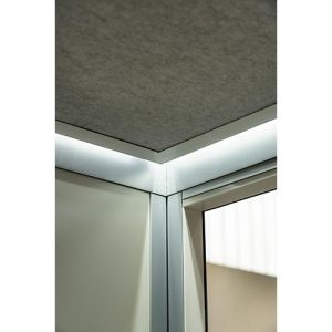 Wand-Schallabsorber Kleusberg für CoWoCube®, zur Optimierung der Raumakustik, Vorderseite Filz, Brandschutz B1 nach DIN 4102, B 500 x H 1000 mm, weiß