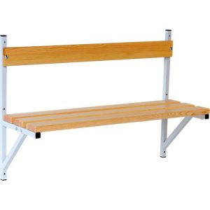 Wandbank, Holz, 1015 mm breit, lichtgrau (RAL 7035)