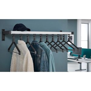 Wandgarderobe, 10 Kleiderbügel, Hutablage