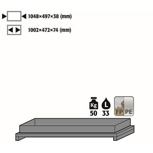 Wannenboden Standard für asecos Sicherheitsschränke der Q30, Q90 und S90 Serie, Polypropylen, grau, B 955 x T 485 x H 112 mm, 33 l, bis 50 kg