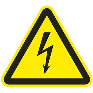 Warnzeichen ‚Warnung vor elektrischer Spannung‘, Folie