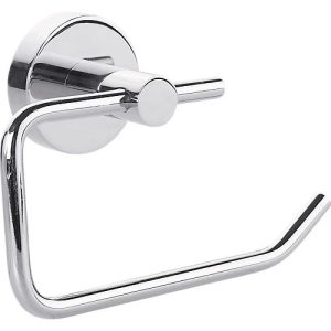 WC-Rollenhalter tesa® SMOOZ, ohne Deckel, verchromt, ohne Bohren, inkl. Klebelösung, starker Halt, B 140 x T 50 x H 100 mm