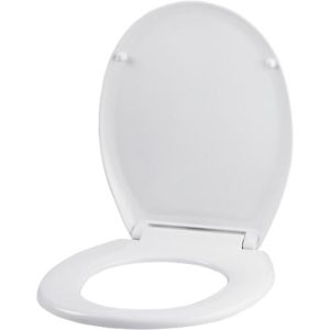 WC-Sitz ‚Relax‘, L 445 x B 375 mm, Scharniere aus Metall, weiß