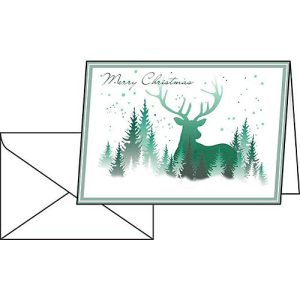 Weihnachts-Karten Christmas Forest, Format A6, bedruckbarer Glanzkarton, 25 Stück + weiße Umschläge