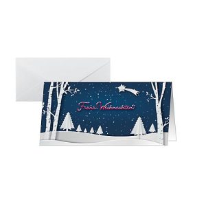 Weihnachtsmotiv-Karte ‚Pop-up winter landscape‘, DIN lang (2/3 A4), 250g/m², 25 Stück, Weißkarton, Inkjet- & Laserdrucker