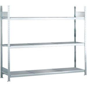 Weitspannregal Grundregal WS2000 – H2000 x B2250 x T800 mm, 3 Ebenen, Stahl