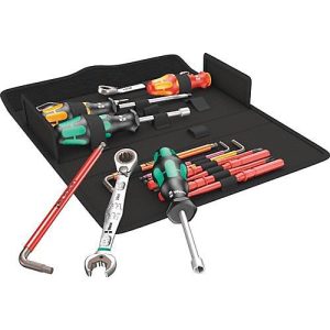 Wera Werkzeugklapptasche KK SH 2, inkl. Sanitär- und Heizungsinstallationssortiment, 15-tlg., B 325 x T 150 x H 70 mm, Stoff, schwarz