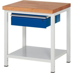 Werkbank Serie 8001, stationär, höhenverstellbar, B 750 x T 700 x H 840-1040 mm Werkbank Serie 8001, stationär, höhenverstellbar, B 750 x T 700 x H 840-1040 mm