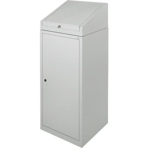 Werkzeugschrank mit Schreibpult, Flügeltür, 2 Böden, 1 Schub, B 500 x T 500 x H 1200 mm, abschließbar, lichtgrau