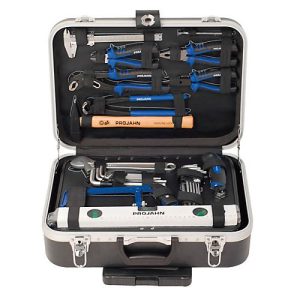 Werkzeugtrolley Projahn proficraft, 1/4′, 130-tlg., ABS-Kunststoff, mit Teleskopgriff, abschließbar, schwarz