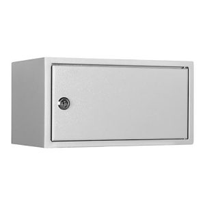 Wertfach WF 3, Volumen 9 l, Türanschlag rechts, Zylinderschloss mit 2 Schlüsseln, 1 Fachboden, inkl. Verankerungsmaterial, H 160 x B 300 x T 200 mm, lichtgrau RAL 7035