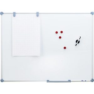 Whiteboard 2000 MAULpro, weiß beschichtet, magnethaftend, B 1200 x H 900 mm + 9-teiliges Zubehör-Set