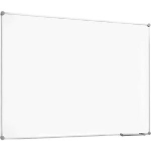 Whiteboard 2000 MAULpro, weiß kunststoffbeschichtet, Rahmen platingrau, 1500 x 1000 mm