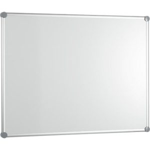 Whiteboard 2000 MAULpro, weiß kunststoffbeschichtet, Rahmen platingrau, 1800 x 900 mm