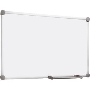 Whiteboard 2000 MAULpro, weiß kunststoffbeschichtet, Rahmen platingrau, 600 x 450 mm