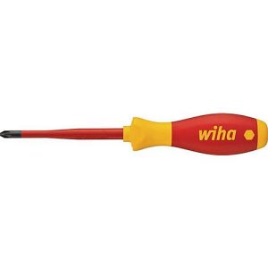WIHA VDE-Schraubendreher 3241 slimFix, PZD 1, Klingenlänge 80 mm, Chrom-Vanadium-Molybdän-Stahl, isoliert nach IEC 60900
