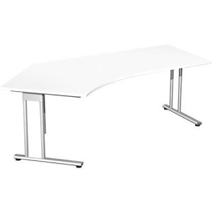 Winkelschreibtisch 135° PALENQUE, C-Fuß, Winkel rechts, B 2165 x T 800/1130 x H 720 mm, weiß