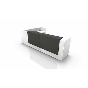 Winkeltheke Spezia, B 3655 x T 2055 x H 1130 mm, weiß/grau