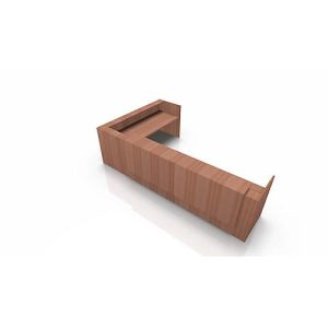 Winkeltheke Spezia, B 4055 x T 2455 x H 1130 mm, Nuss Canaletto-Dekor