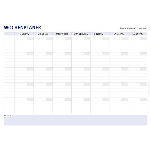 Wochenplaner Staedtler Lumocolor® 641 A1-1, Format A1, trocken & nass abwischbar, inkl. Universalstiften & Stifteklammern, Kunststoff