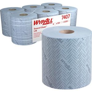 WYPALL* Wischtuch L-10 EXTRA + Zentralentnahme RCS, aus Airflexmaterial, 2400 Tücher, 1-lagig, blau