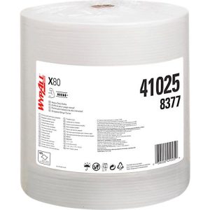 WYPALL* Wischtuch X-80, aus Hydroknitmaterial, 475 Tücher, 1-lagig, weiß WYPALL* Wischtuch X-80, aus Hydroknitmaterial, 475 Tücher, 1-lagig, weiß