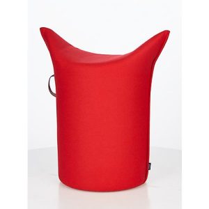 Zipfelhocker WERTHER, Wollfilz, schwer entflammbar, Sitzhöhe 500 mm, Griffschlaufe, rot