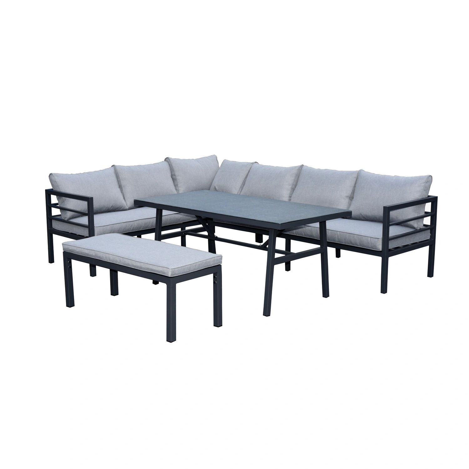 Loungeset »Ecklounge«, 7 Sitzplätze, Aluminium, inkl. Auflagen