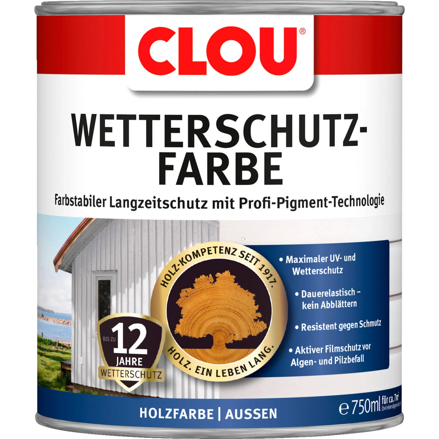 Wetterschutzfarbe, 0,75 l, steingrau, für ca. 8,5 m²/l