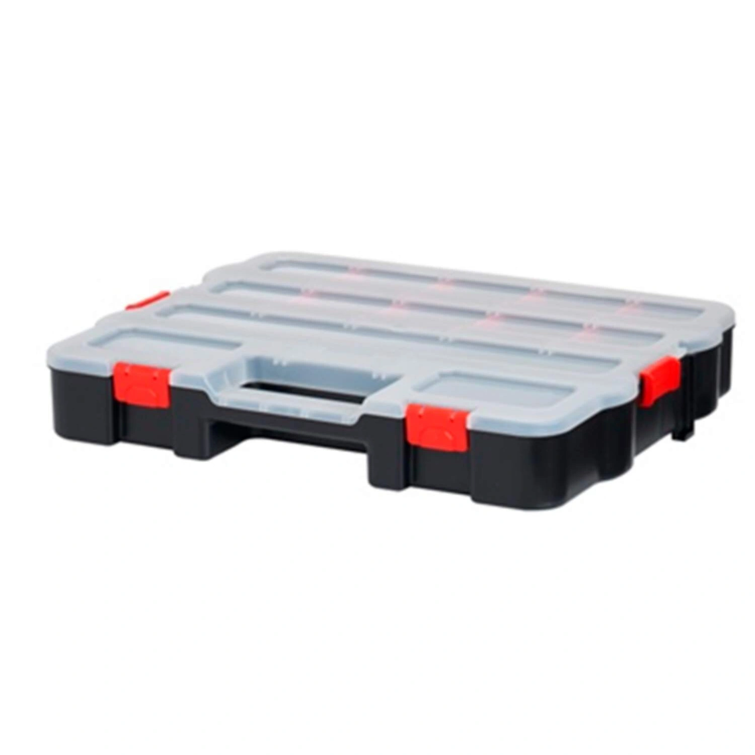 Sortimentskasten »Compact 386«, 18 Fächer, stapelbar, schwarz/rot