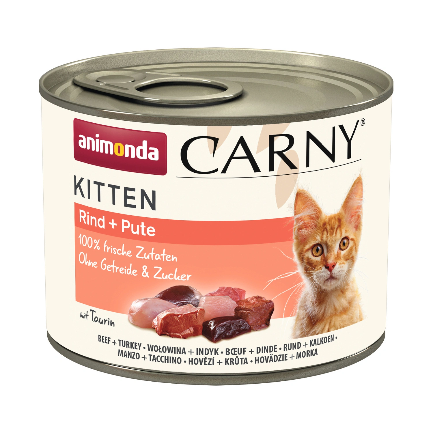Katzen-Nassfutter, Geschmacksrichtung: Rind/Putenherz, 12 Stück à 200 g