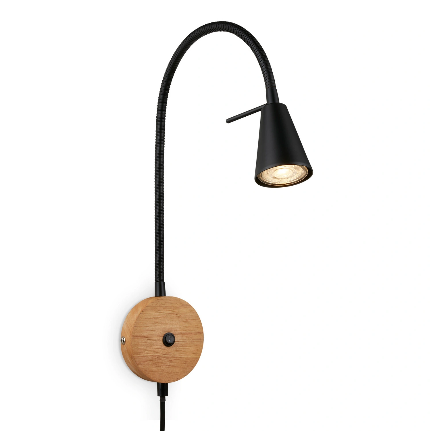 LED-Wand- und Deckenleuchte, 400 lm, 50 x 10 x 4,1 cm, Metall/ Holz, schwarz, helles warm-weiß