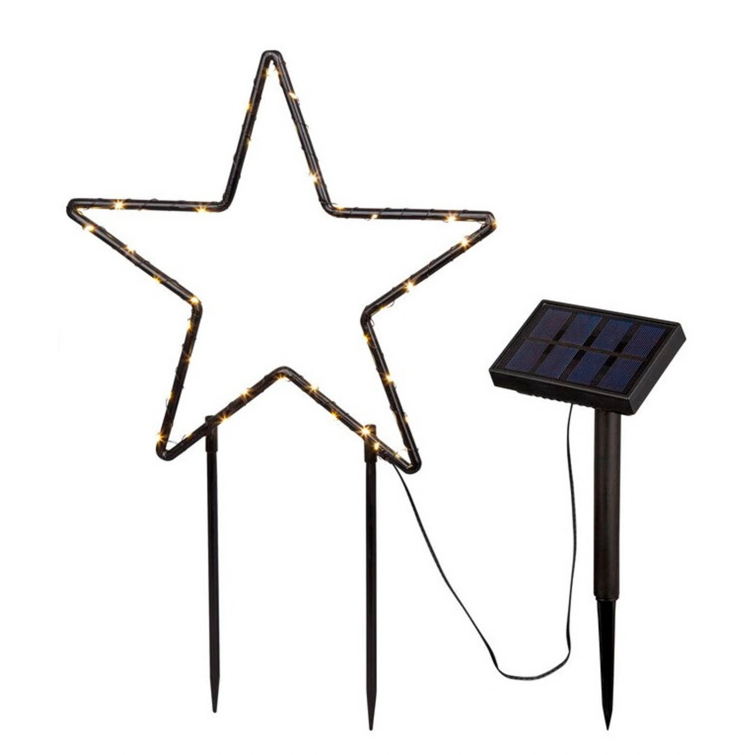 LED-Stern, 40 LED, Solar, Höhe 50 cm, warmweiß