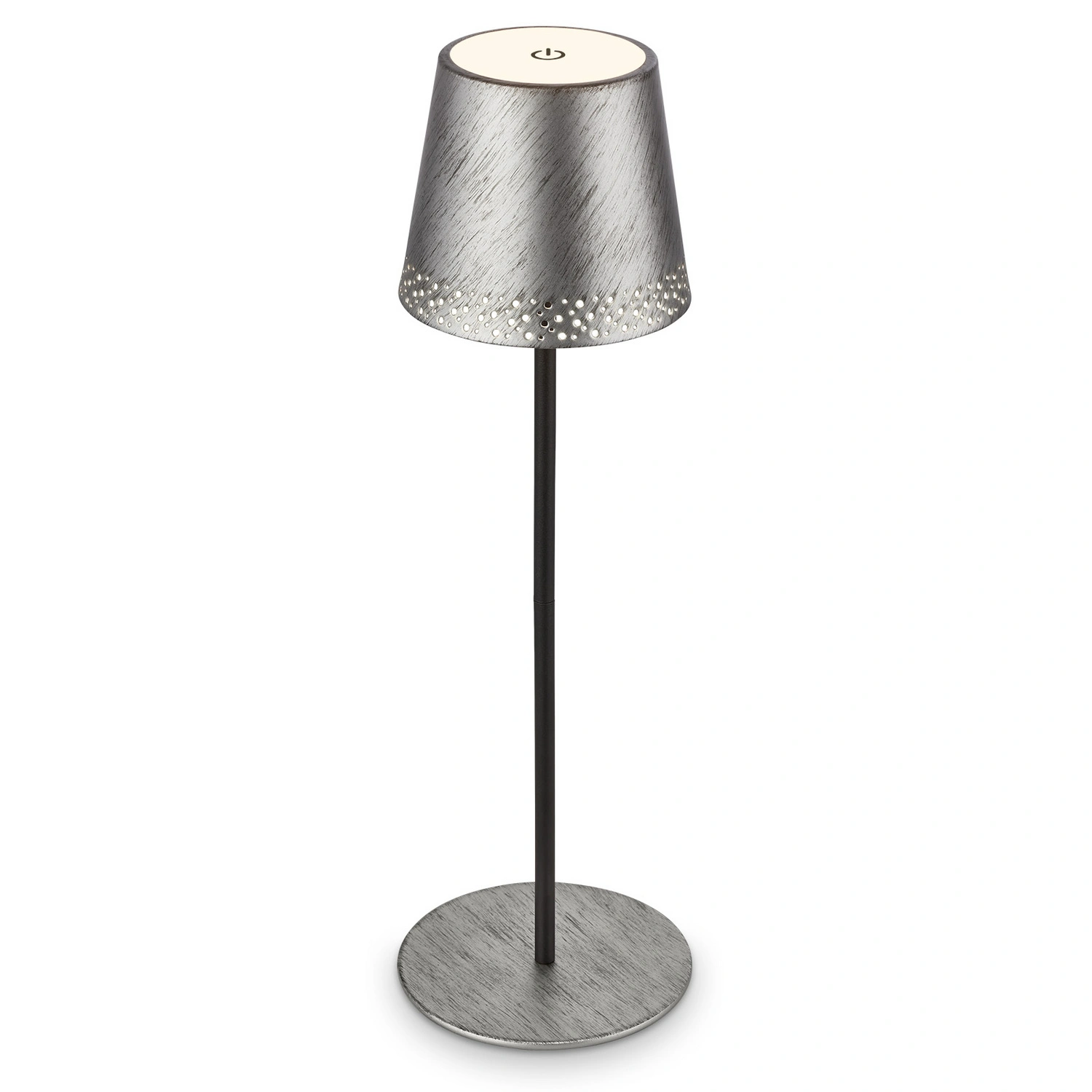 Tischleuchte, Höhe: 38cm, silber
