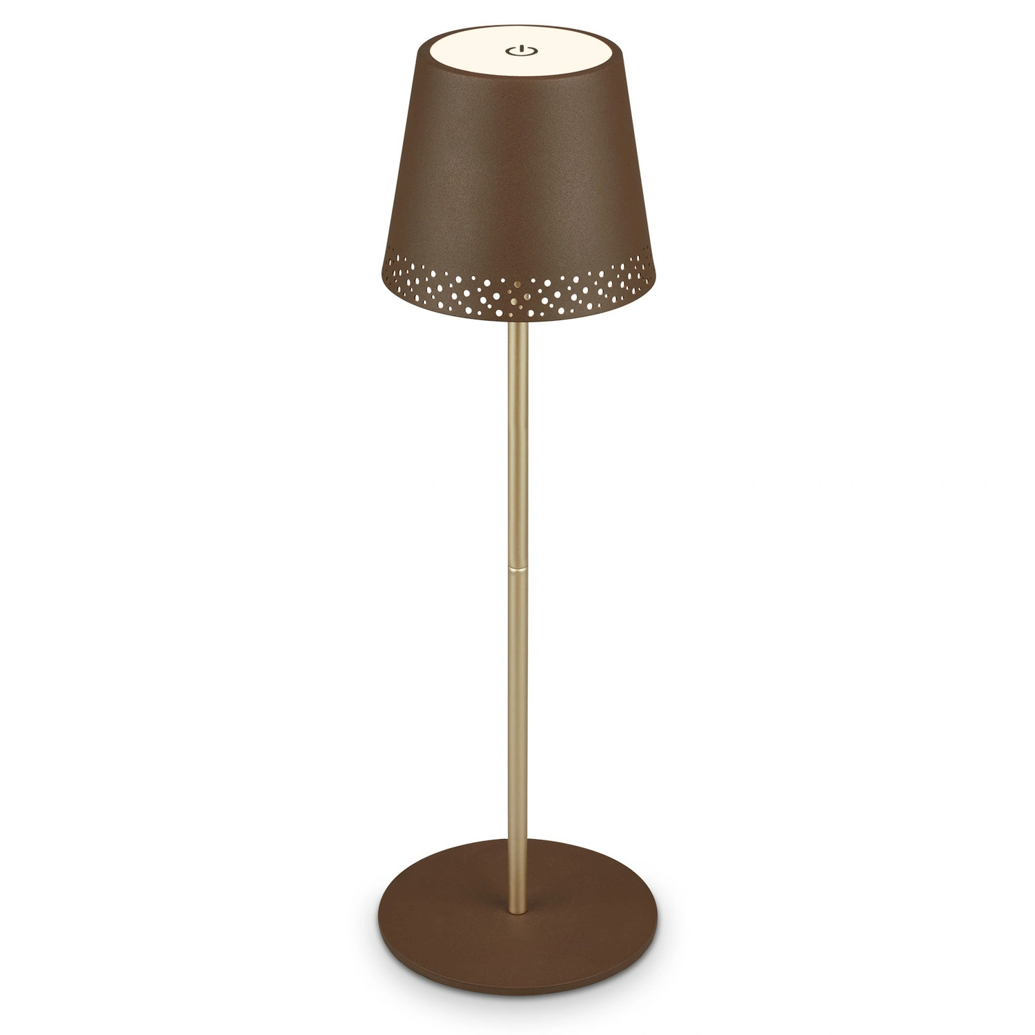 Tischleuchte, Höhe: 38cm, braun-gold
