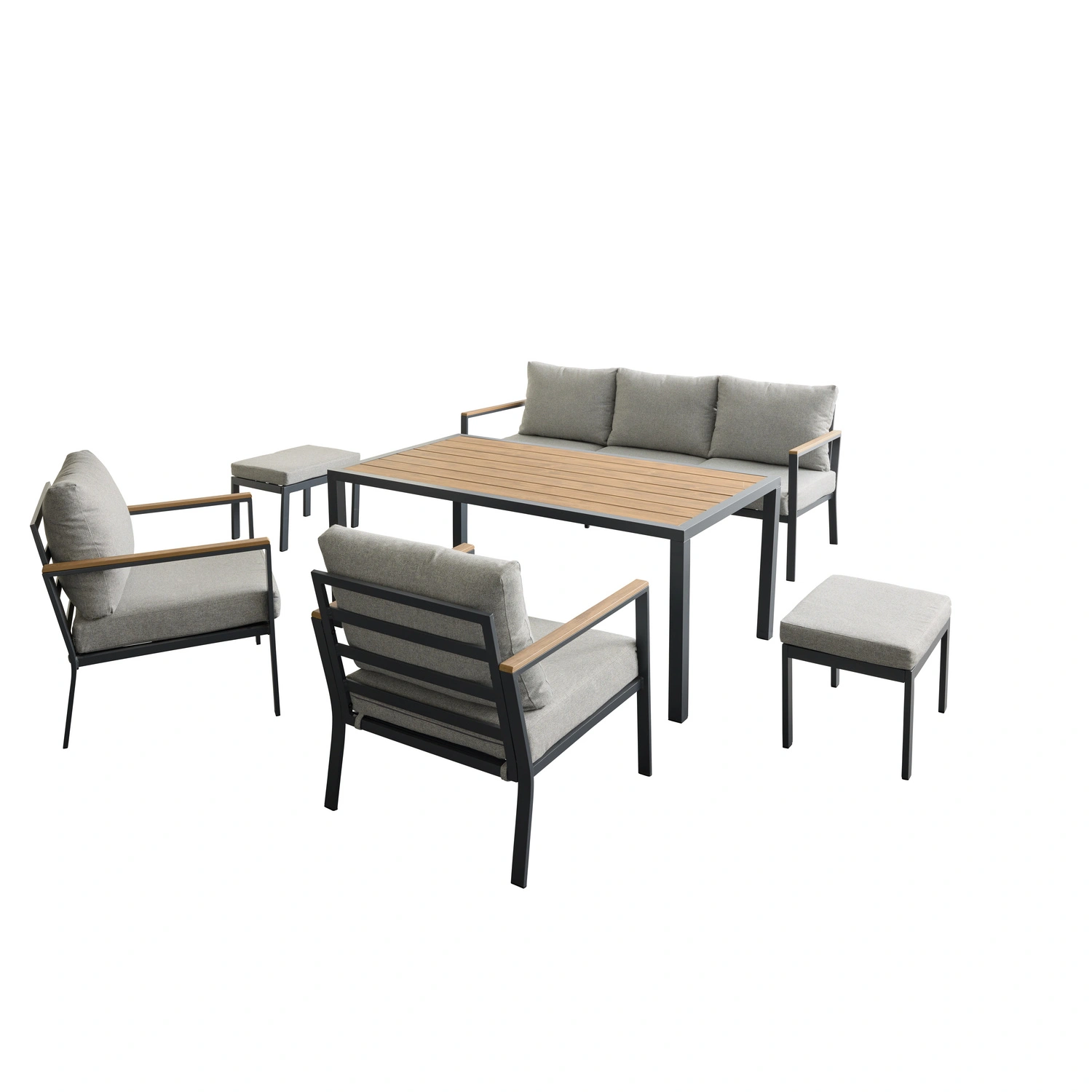 Loungeset, inkl. Kissen, LxB: 160×88 cm, grau