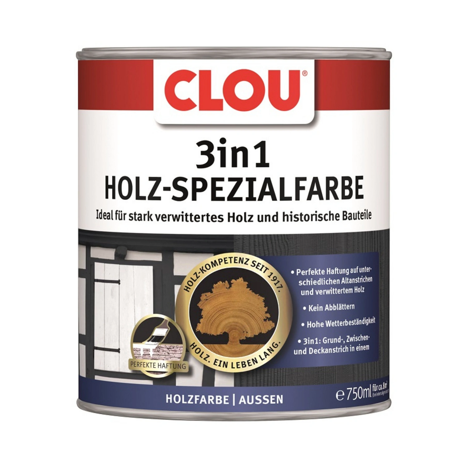 Holzfarbe, 750 ml, anthrazit, seidenmatt